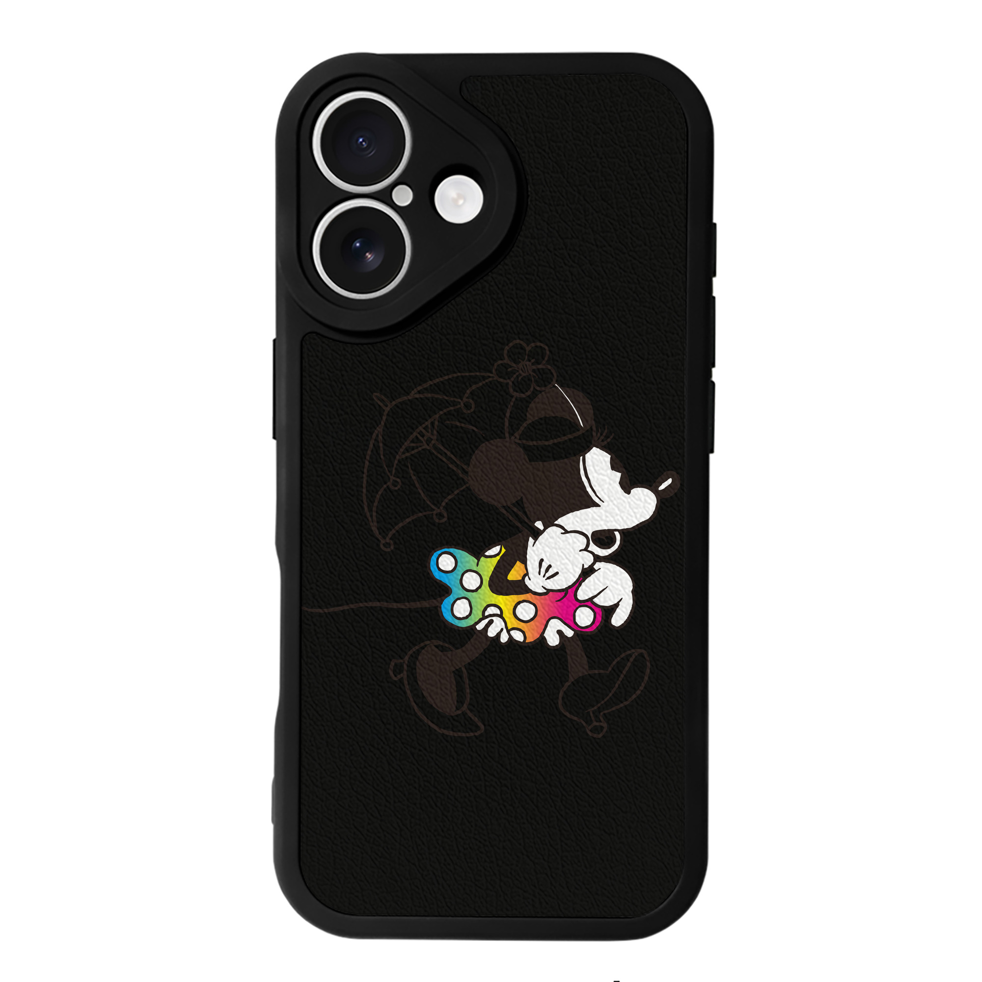 （画像用） ミッキーマウス Mickey Mouse 【iPhone 16シリーズ対応】シリコンスマホケース（レザー調） 材質：シリコン